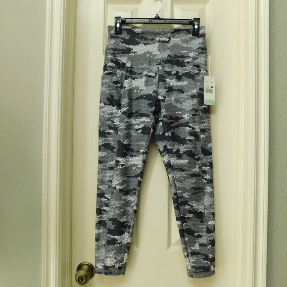 BALANCE COLLECTION Womens Ankle Leggings Dry-Wik Grey Tonal High Rise Pocket L - Picture 1 of 10